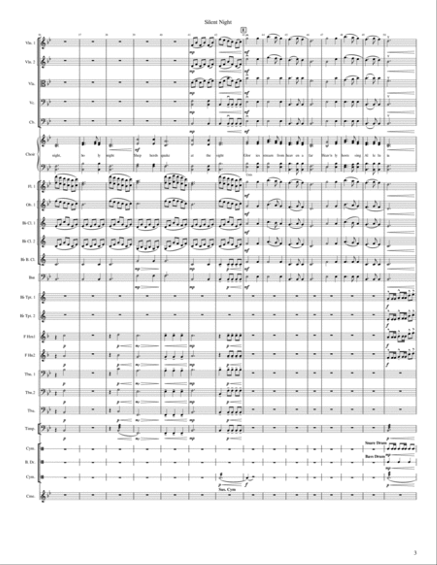 Silent Night For Full Orchestra And Chorus Choir scores gallery preview page 5