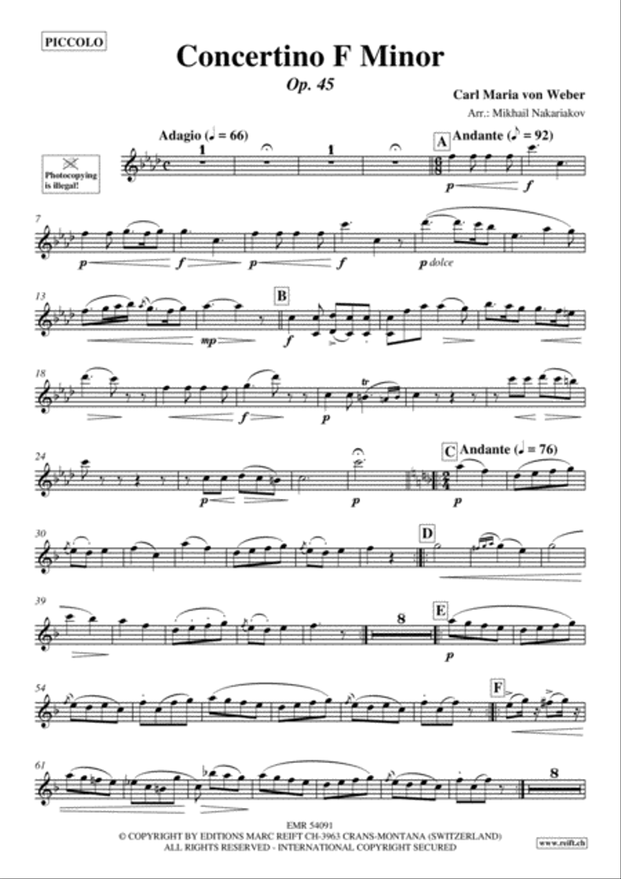 Concertino F Minor Concertino F Minor Piccolo scores gallery preview page 2