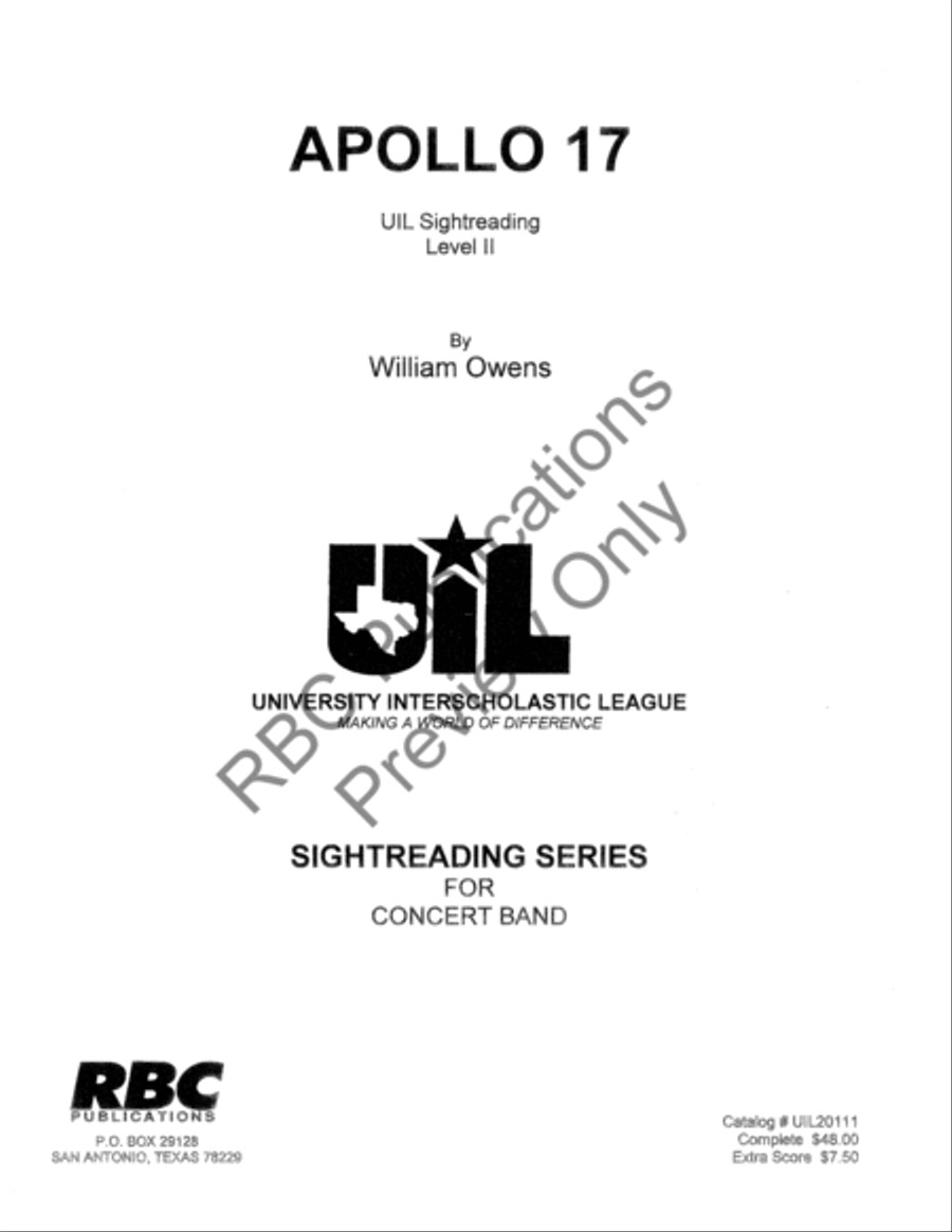 Apollo 17 Concert Band scores gallery preview page 2