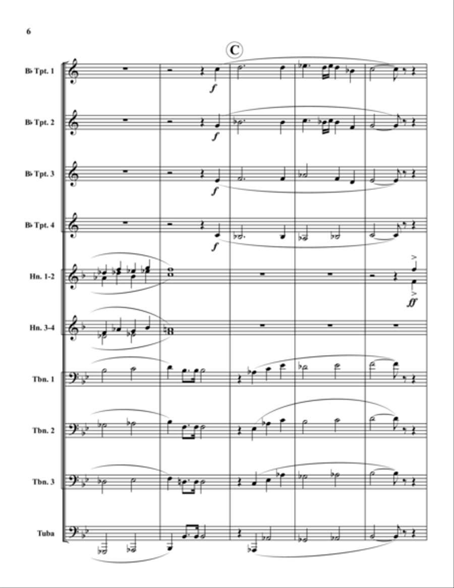 Endless Mountain Fanfare Brass Ensemble scores gallery preview page 6