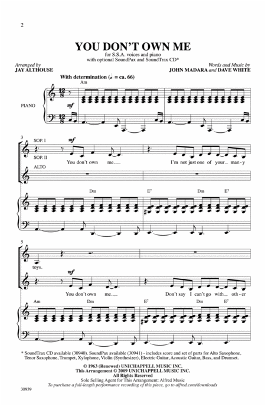 You Don't Own Me Women's Choir scores gallery preview page 2