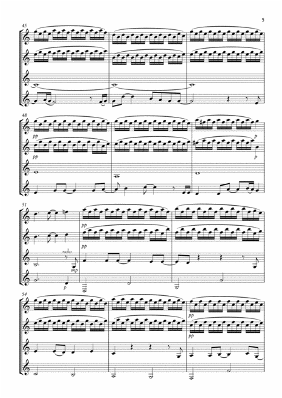 Sometimes When We Touch Clarinet Quartet scores gallery preview page 5