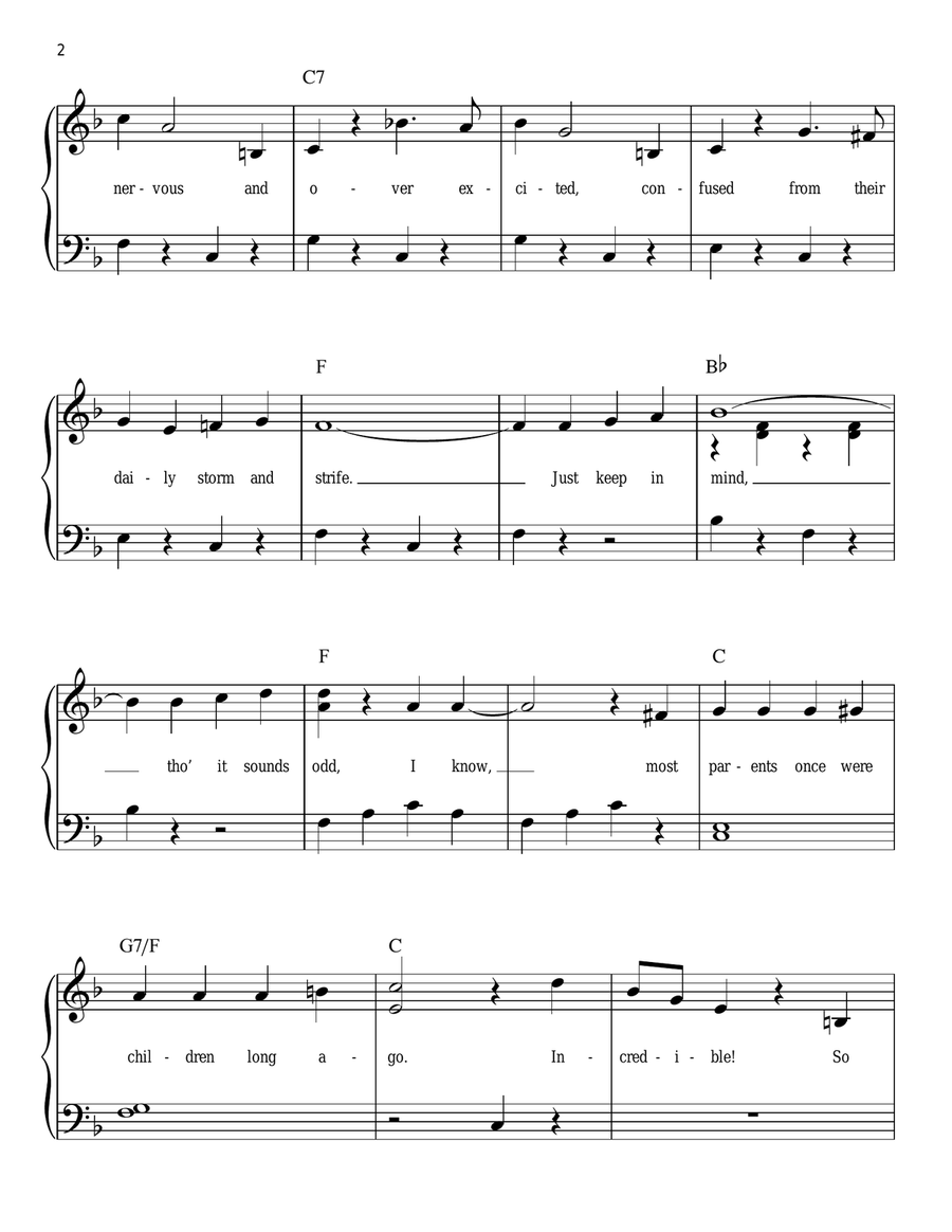 Be Kind To Your Parents Easy Piano scores gallery preview page 2