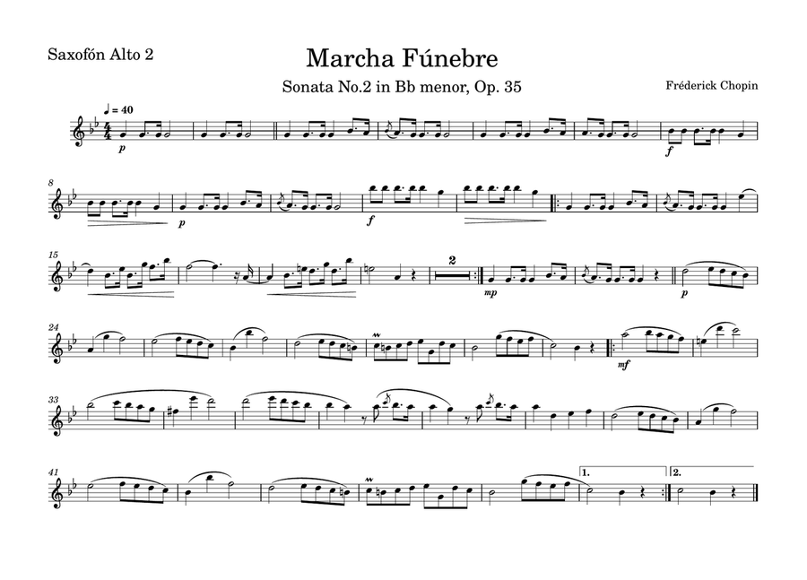 Marcha Fúnebre de Chopin Marching Band scores gallery preview page 5