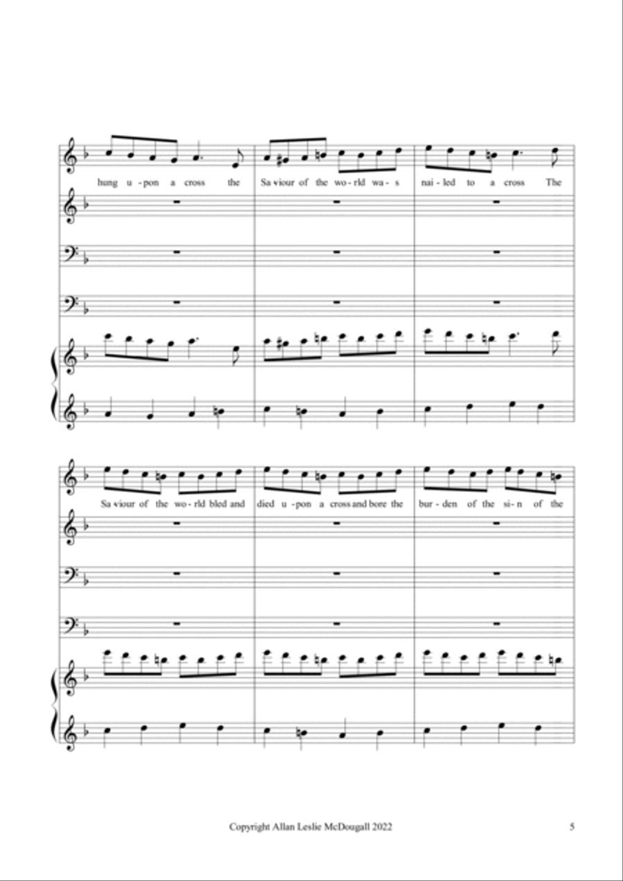 O Lord, how excellent is your name 4-Part scores gallery preview page 5
