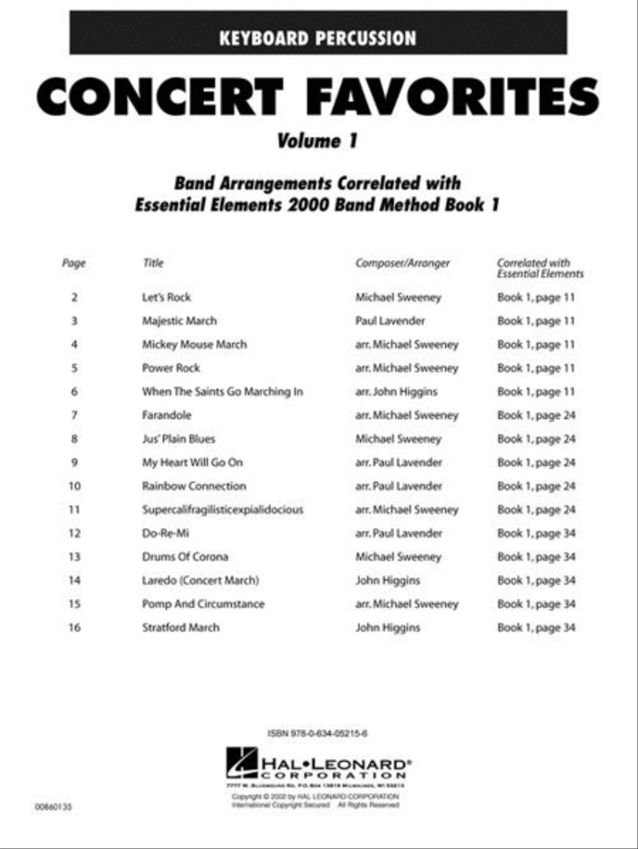 Concert Favorites Vol. 1 – Keyboard Percussion Concert Band Methods scores gallery preview page 3
