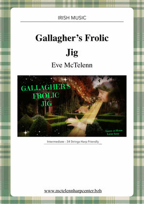 Book cover for Gallagher's Frolic - Irish Jig - intermediate & 34 String Harp | McTelenn Harp Center