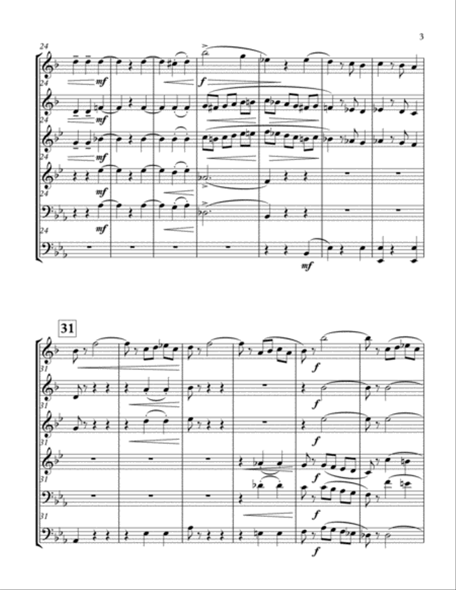 Ramsoe Brass Quartet No 3, 2nd mvt Brass Quartet scores gallery preview page 4