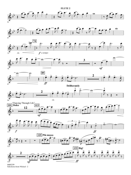 Selections from Wicked (arr. Jay Bocook) - Flute 2