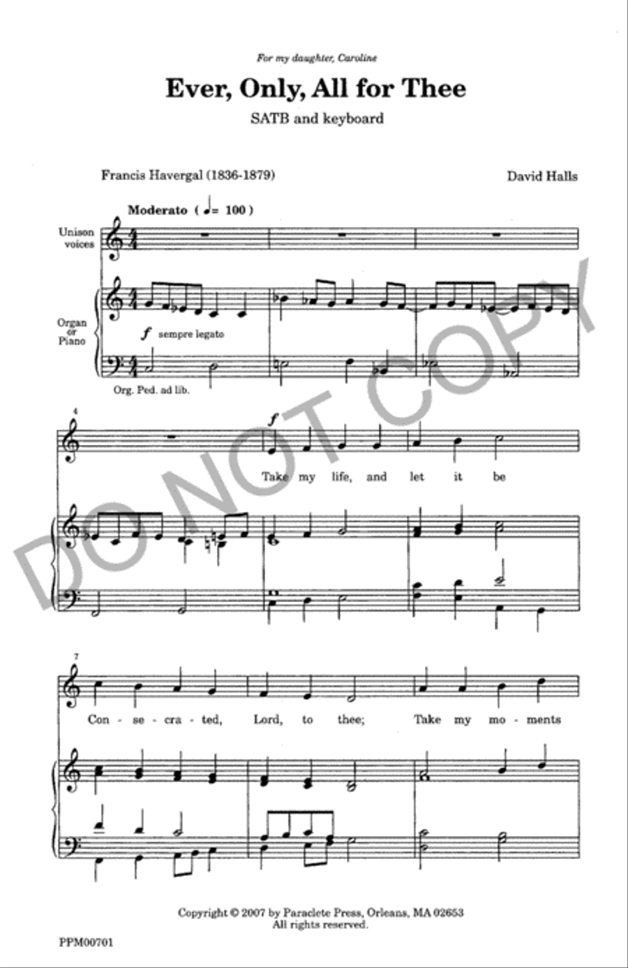 Ever, Only, All For Thee 4-Part scores gallery preview page 2