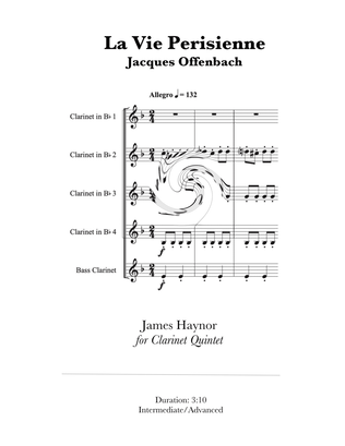 Book cover for La Vie Parisienne for Clarinet Quintet