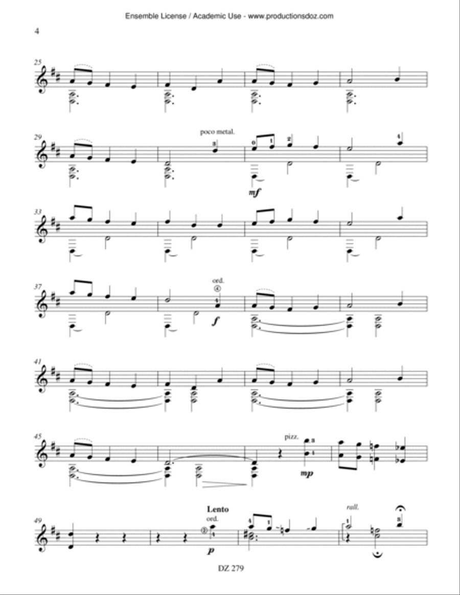 Fantaisie sur un thème auvergnat, L'oiseau et l'aube Classical Guitar scores gallery preview page 4