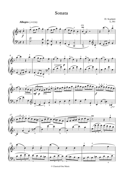 Scarlatti-Sonata in F-Major L.381 K.438(piano) image number null