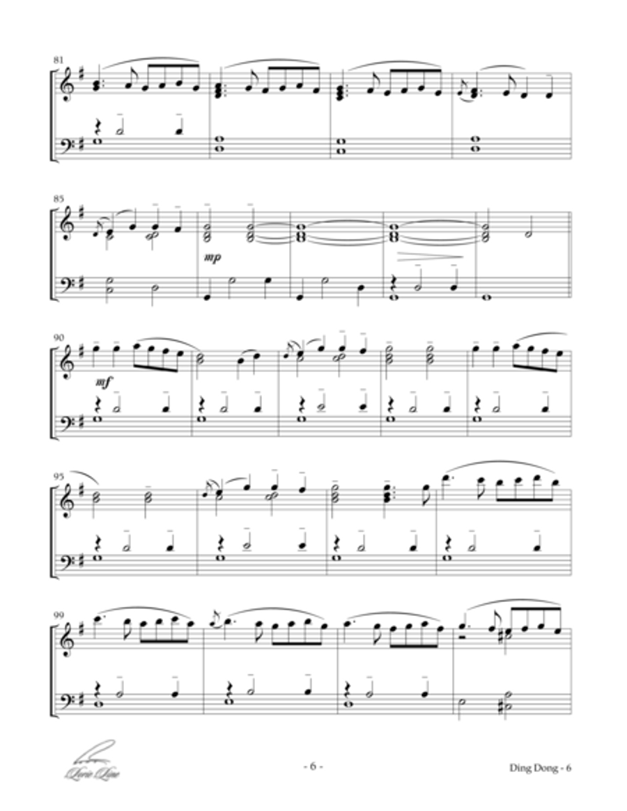 Ding Dong Merrily On High Piano Solo scores gallery preview page 6