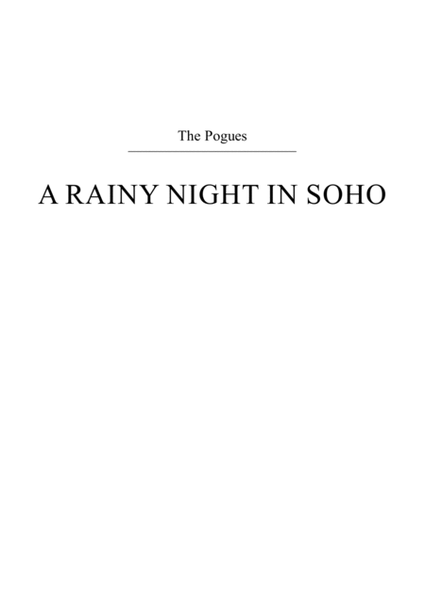 A Rainy Night In Soho - Score Only image number null