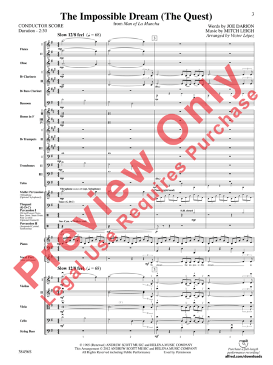 The Impossible Dream (from Man of La Mancha) Full Orchestra scores gallery preview page 4