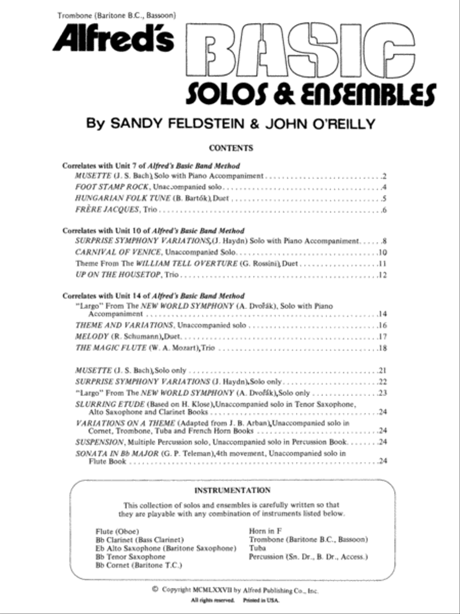 Alfred's Basic Solos and Ensembles, Book 1 Concert Band Methods scores gallery preview page 5