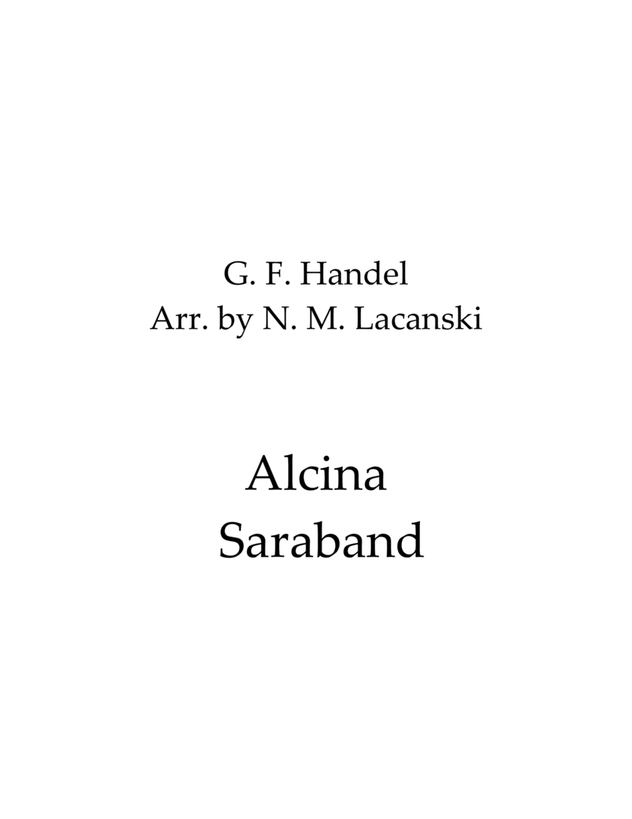 Alcina Saraband Alcina Saraband String Orchestra scores gallery preview page 1