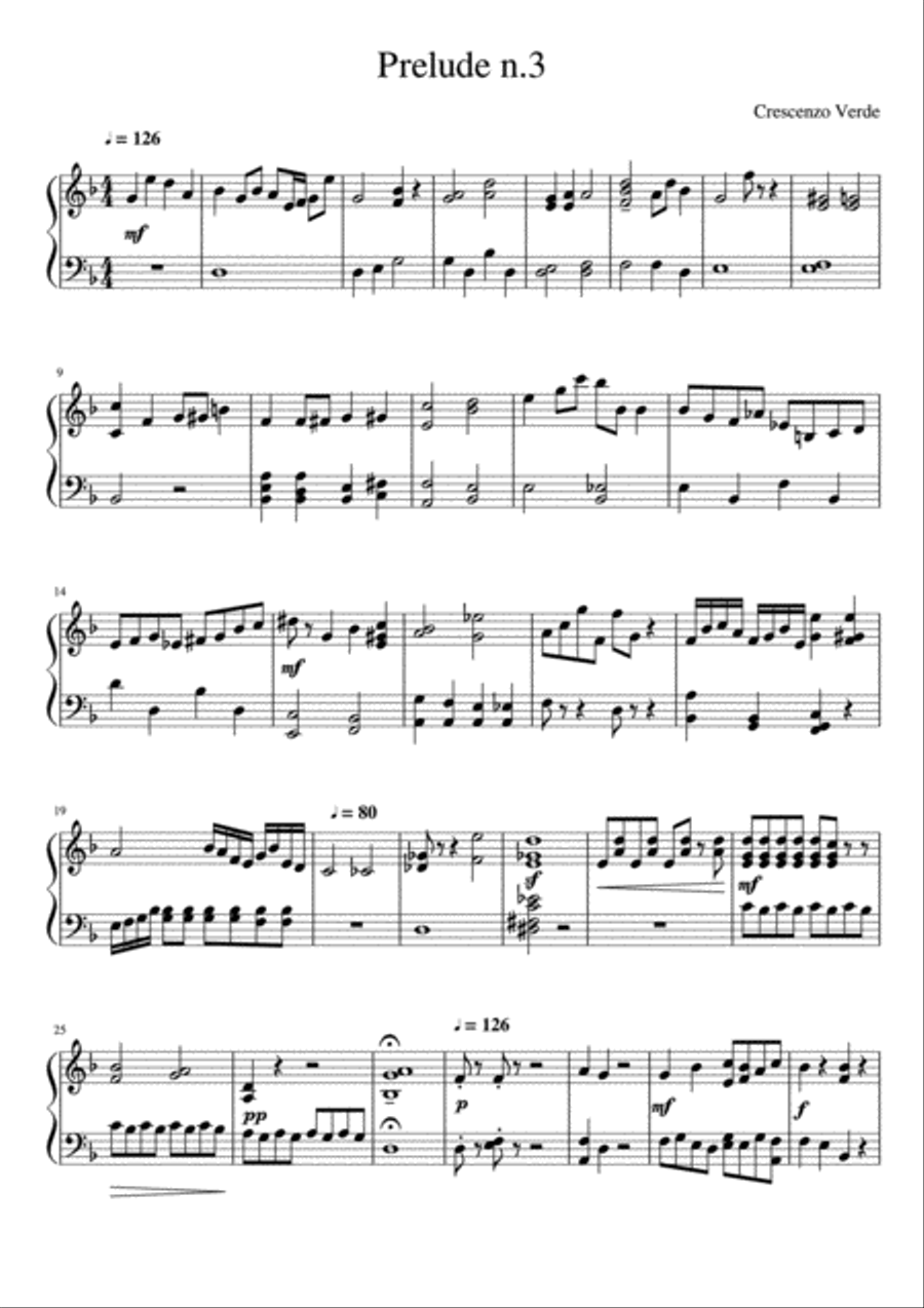 Prelude n.3 Piano Solo scores gallery preview page 1