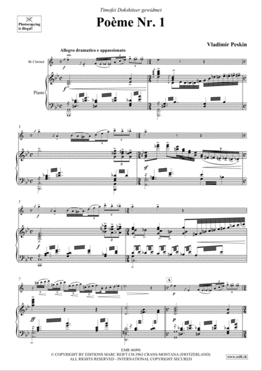 Poeme No. 1 Clarinet Solo scores gallery preview page 4