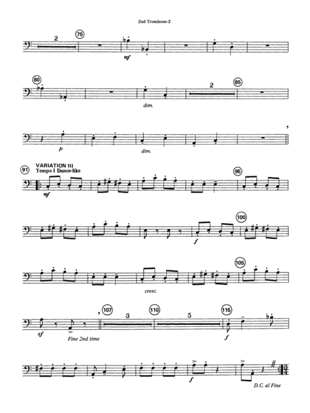 Variations on a Paganini Theme: 2nd Trombone