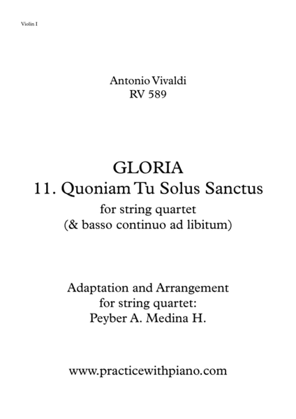Vivaldi - RV 589, GLORIA - 11 Quoniam Tu Solus Sanctus image number null