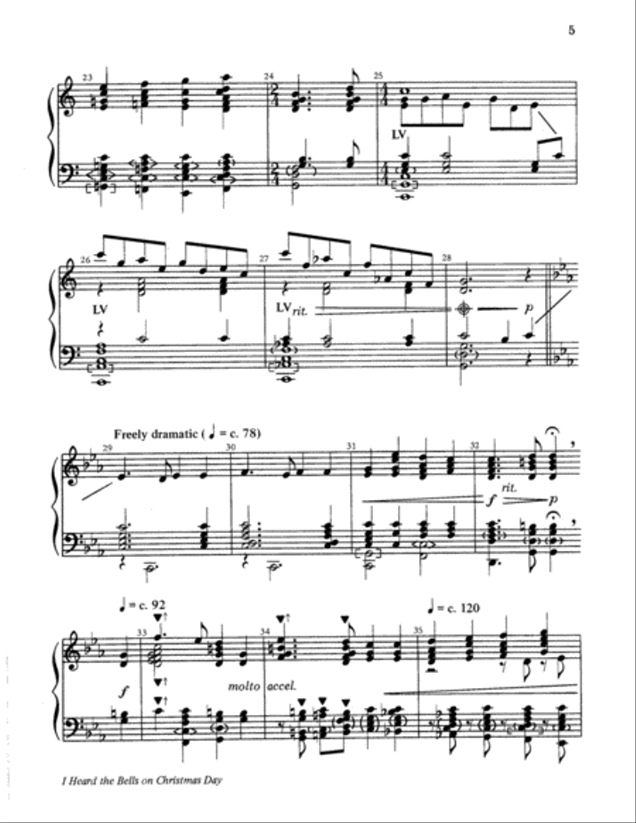 I Heard the Bells on Christmas Day 5-Octaves scores gallery preview page 4