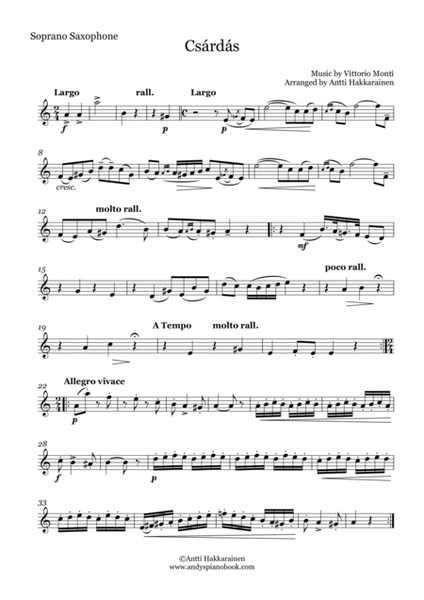 Czardas - Saxophone Quartet