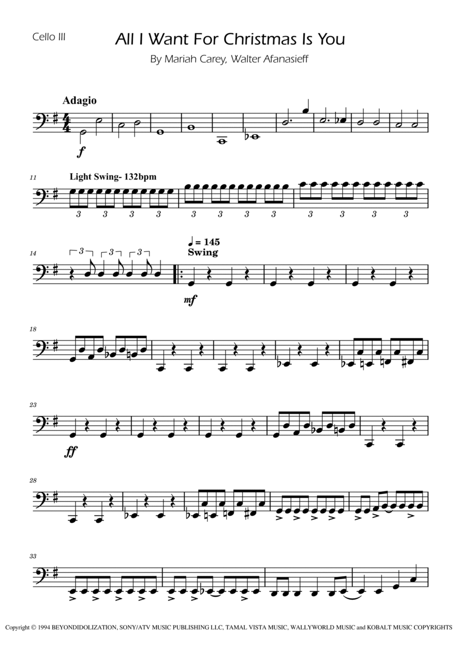 All I Want For Christmas Is You String Trio scores gallery preview page 1
