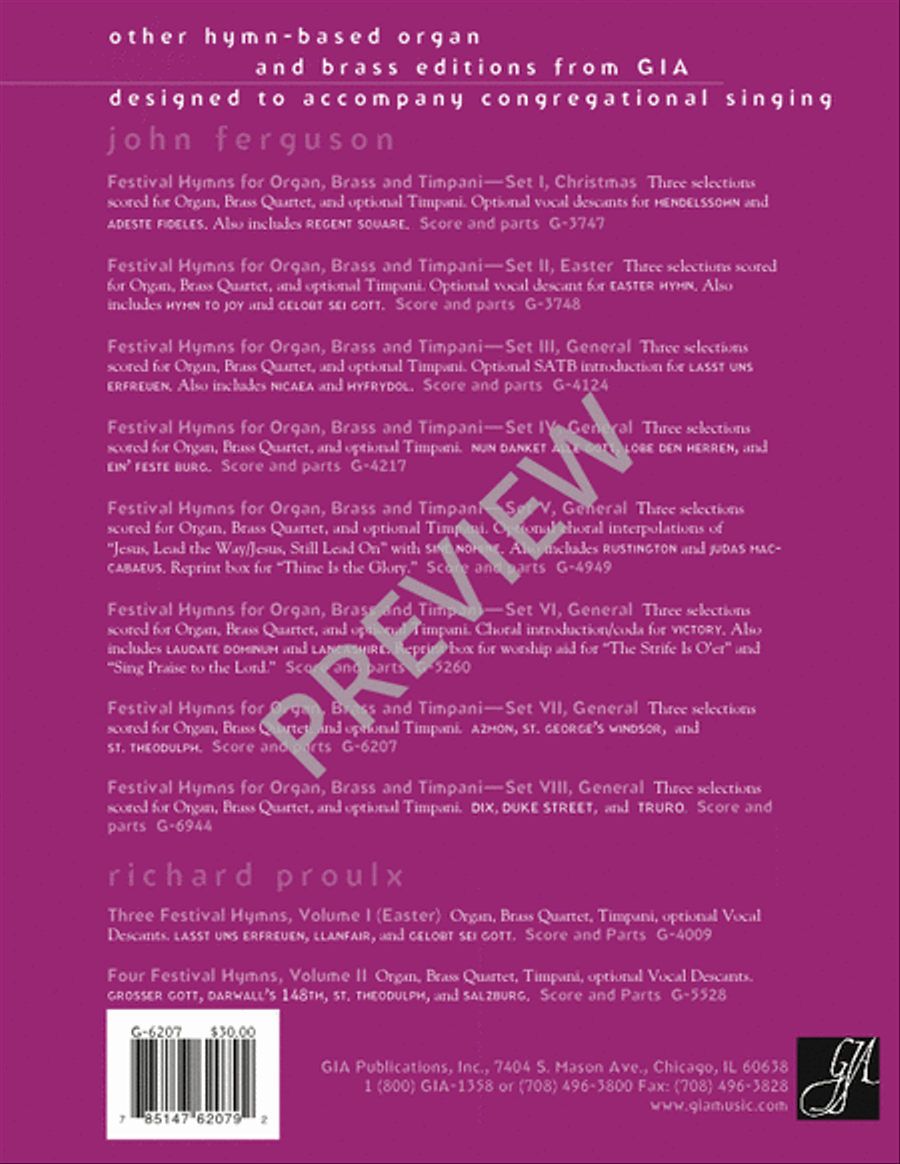 Festival Hymns for Organ, Brass and Timpani - Volume 7, General
