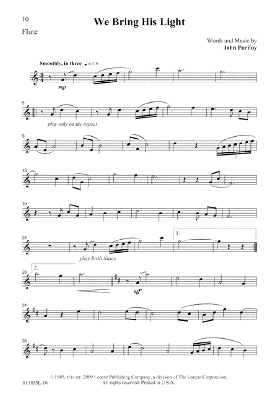 We Bring His Light Unison Choir scores gallery preview page 11
