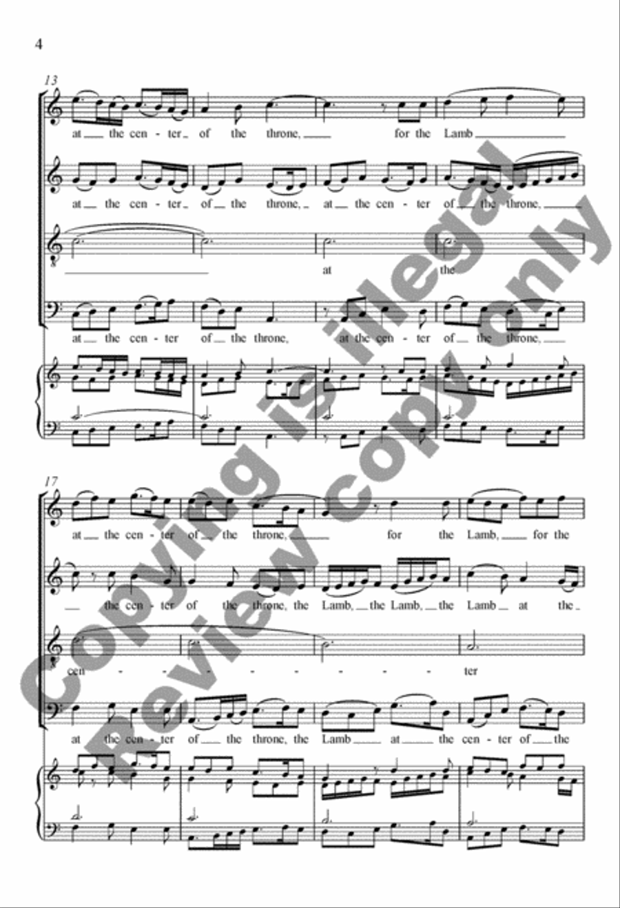 For the Lamb Will Be Their Shepherd 4-Part scores gallery preview page 3
