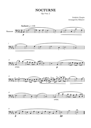 Chopin Nocturne op. 9 no. 2 | Bassoon | E-flat Major | Easy beginner