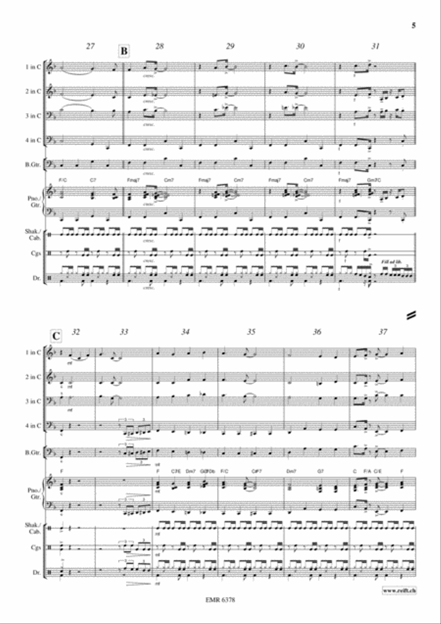 Adeste Fideles Brass Ensemble scores gallery preview page 6