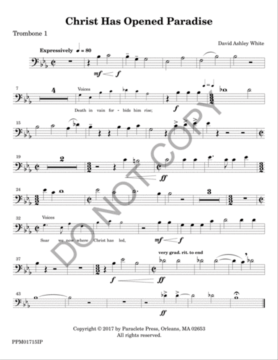 Christ Has Opened Paradise 4-Part scores gallery preview page 6