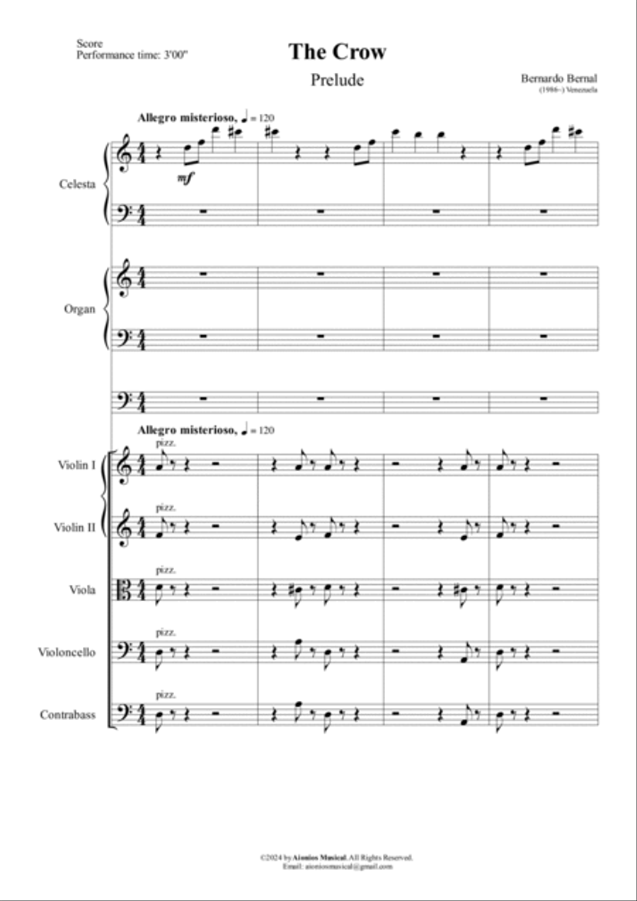 The Crow - Celesta, Organ and String Orchestra (Score and Set of Parts) String Orchestra scores gallery preview page 3