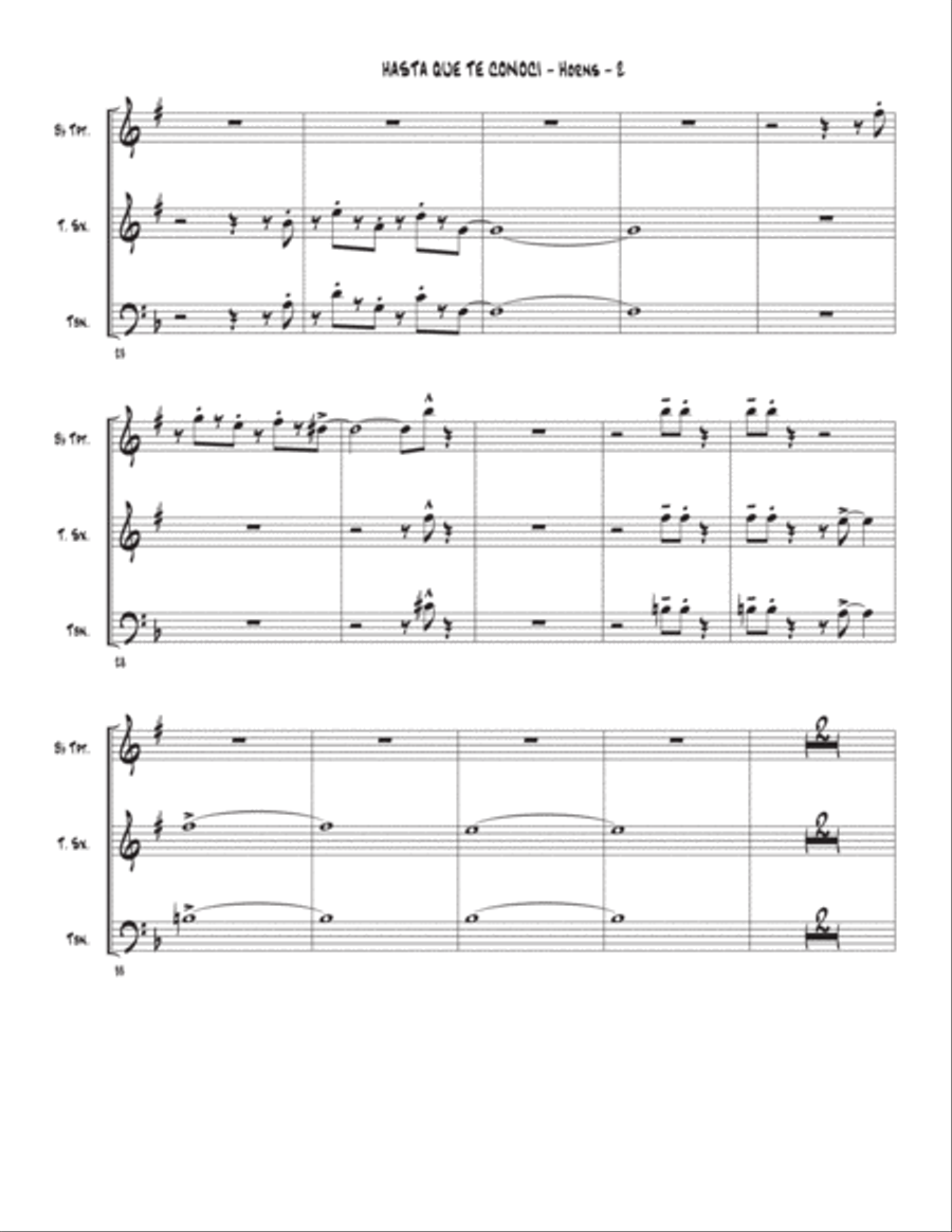 Hasta Que Te Conoci Tenor Saxophone scores gallery preview page 2
