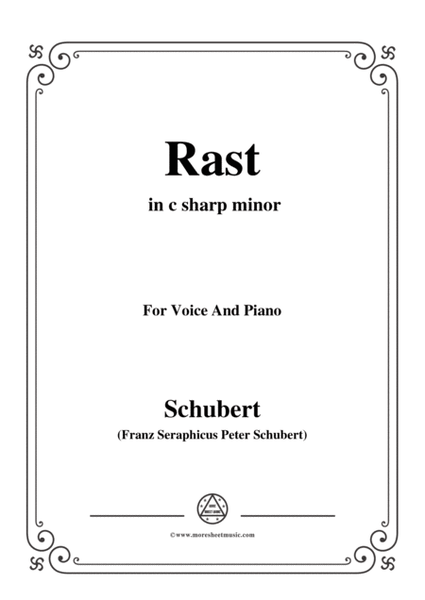 Schubert-Rast,from 'Winterreise',Op.89(D.911) No.10,in c sharp minor,for Voice&Piano image number null