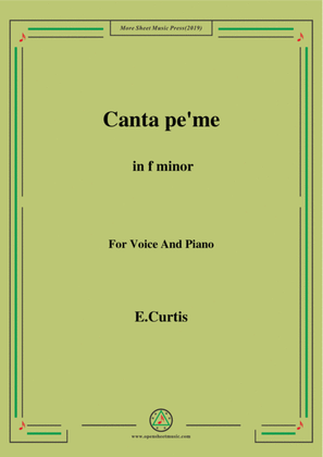 Book cover for De Curtis-Canta pe' me in f minor