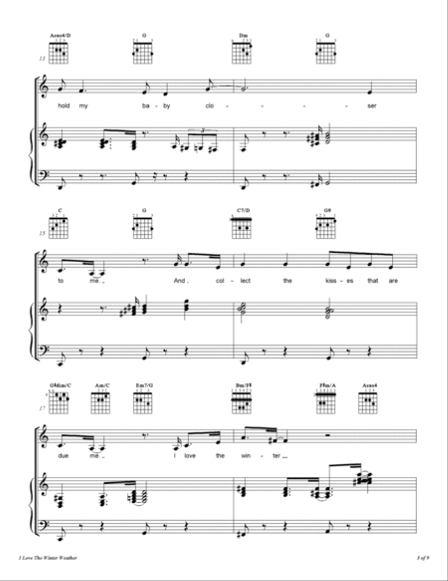 I Love The Winter Weather Piano, Vocal, Guitar scores gallery preview page 4