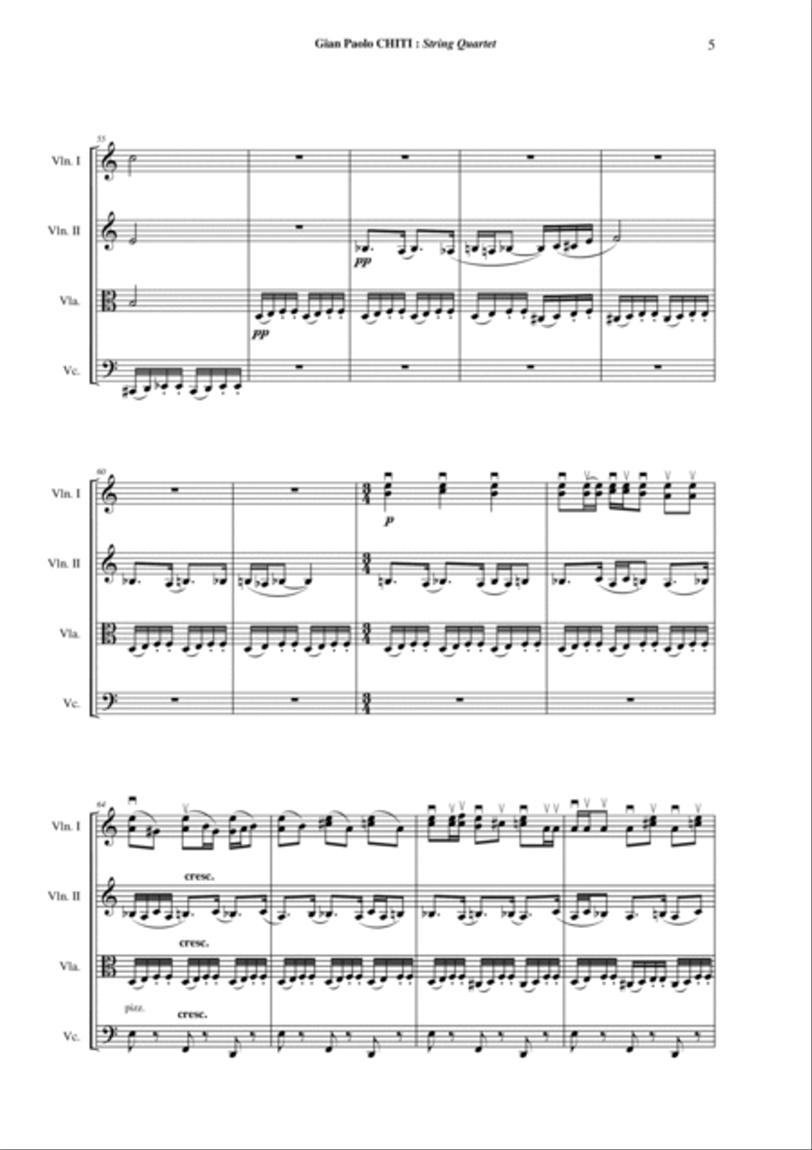 Gian Paolo Chiti : Quartetto per Archi, study score String Quartet scores gallery preview page 5