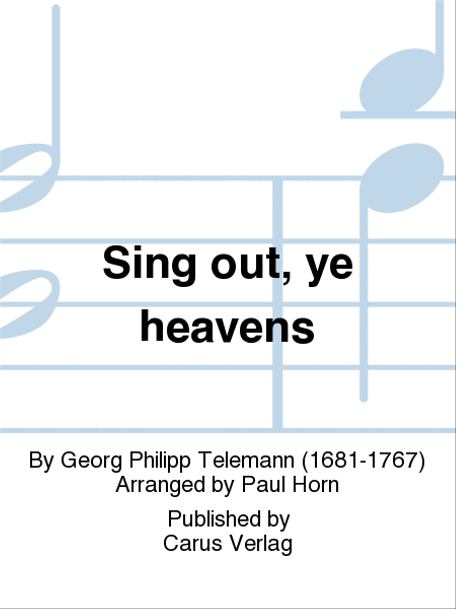 Triumph, O heavens (Jauchzet, ihr Himmel) by Georg Philipp Telemann SA - Sheet Music