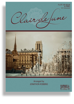 Book cover for Debussy's Clair de Lune for Flute or Violin and Piano