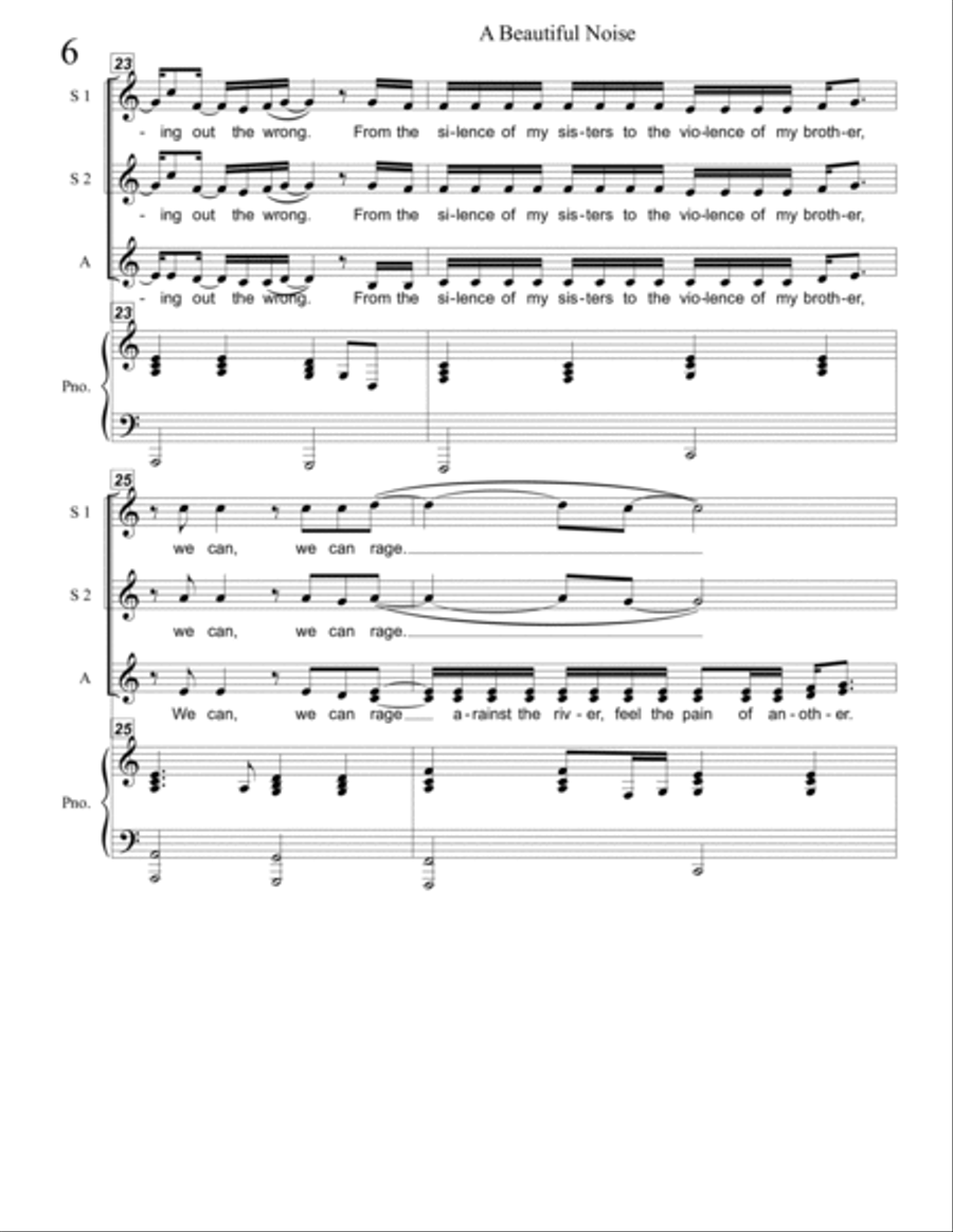 A Beautiful Noise SSA scores gallery preview page 6