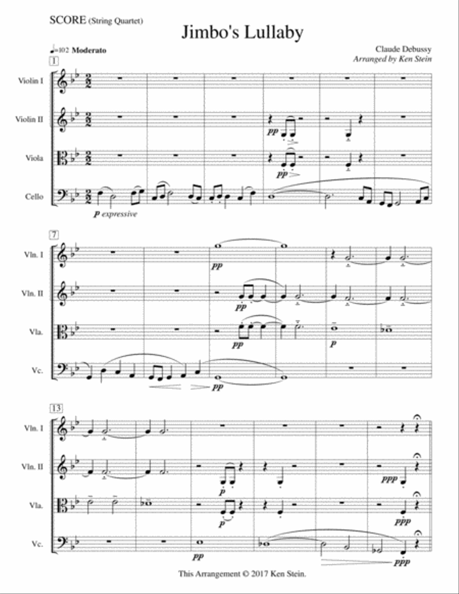 Jimbo's Lullaby String Quartet scores gallery preview page 1