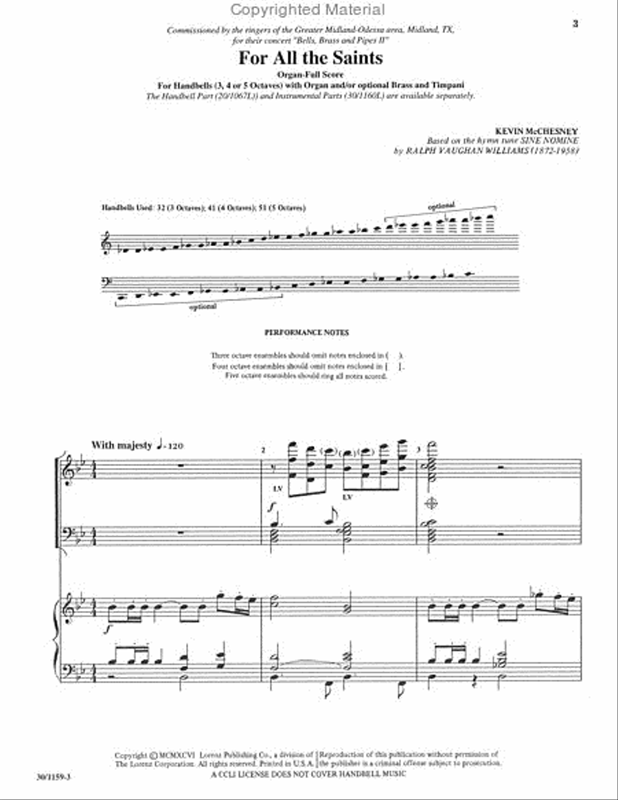 For All the Saints - Organ/Full Score