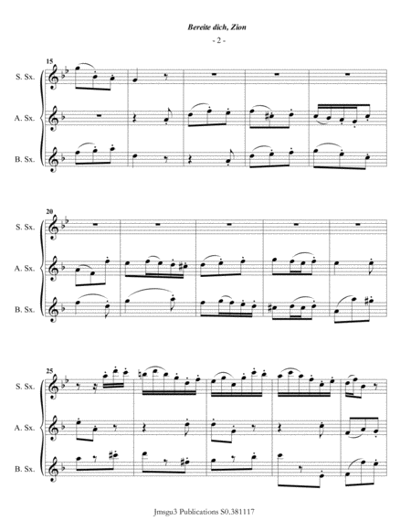 Bach: Christmas Trio for Soprano, Alto & Baritone Sax image number null