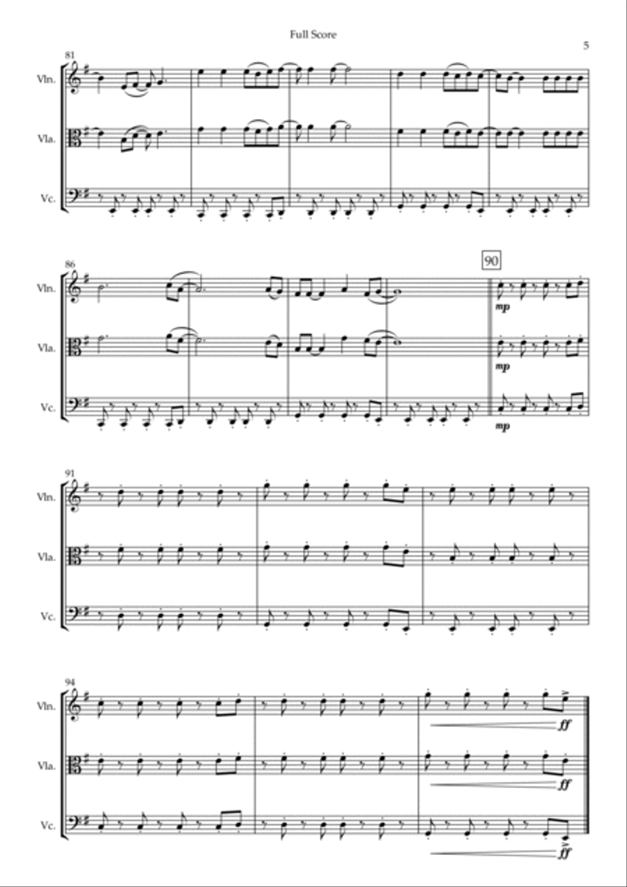 Viva La Vida String Trio scores gallery preview page 5