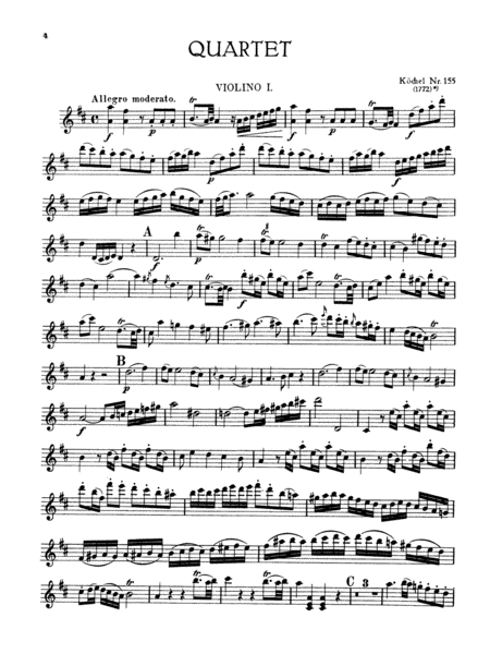 Sixteen Easy String Quartets, K. 155, 156, 157, 158, 159, 160, 168, 169, 170, 171,172, 173, 285, 298, 370, 546