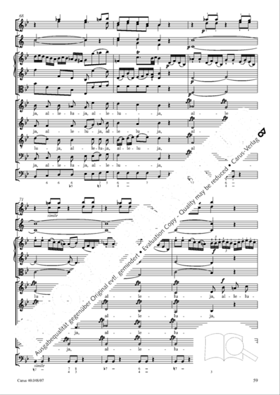Regina coeli in B-Flat Major, K. 127 4-Part scores gallery preview page 60